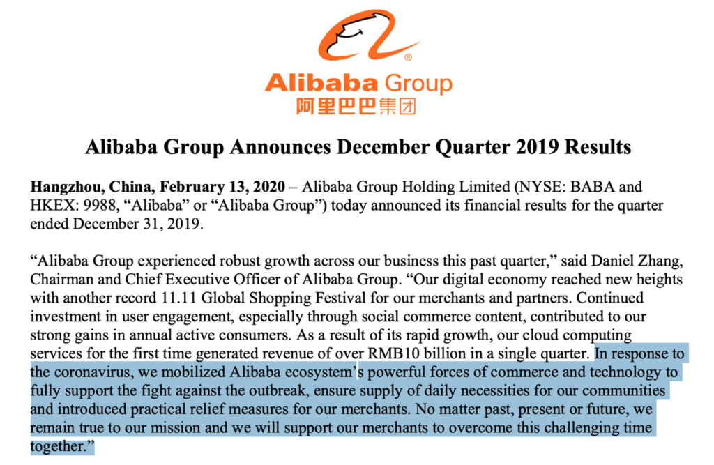 Alibaba Warns “Black Swan” Event Could Be Imminent, Triggered By Covid-19 Outbreak In China 