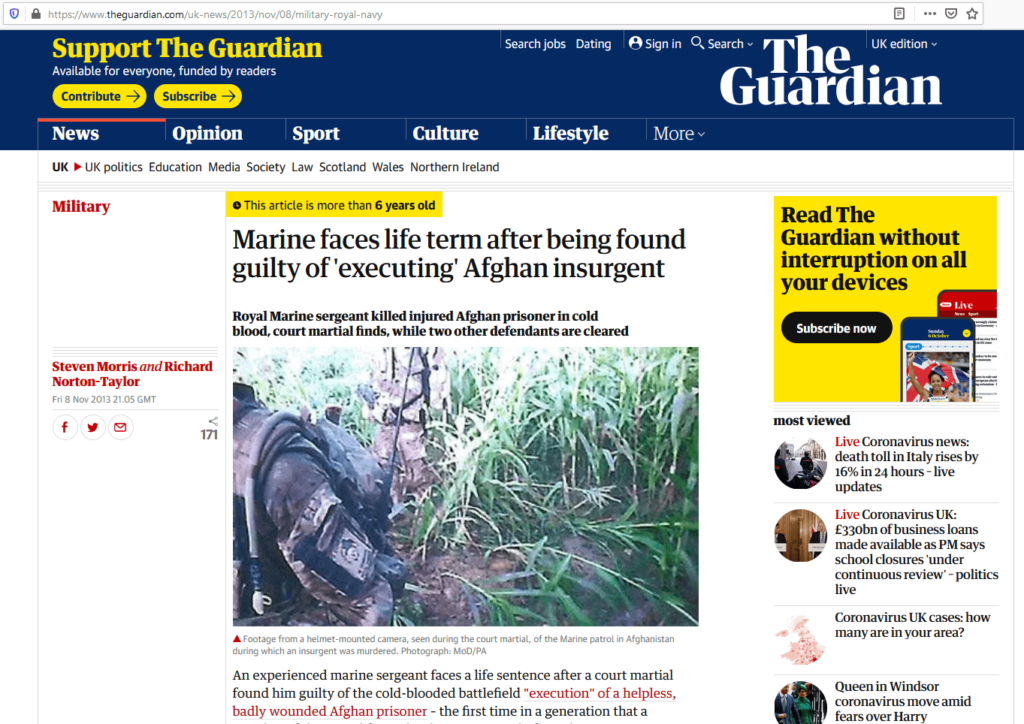 Australian SAS Soldier Allegedly Killed Unarmed Afghan