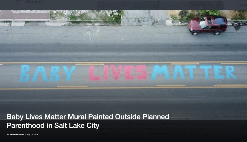 Baby Lives Matter Painted Outside Planned Parenthood AGAIN