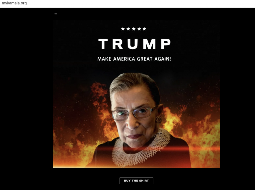 Kamala Harris’ Website HACKED — Shows Photo of Ruth Bader Ginsburg in Hell