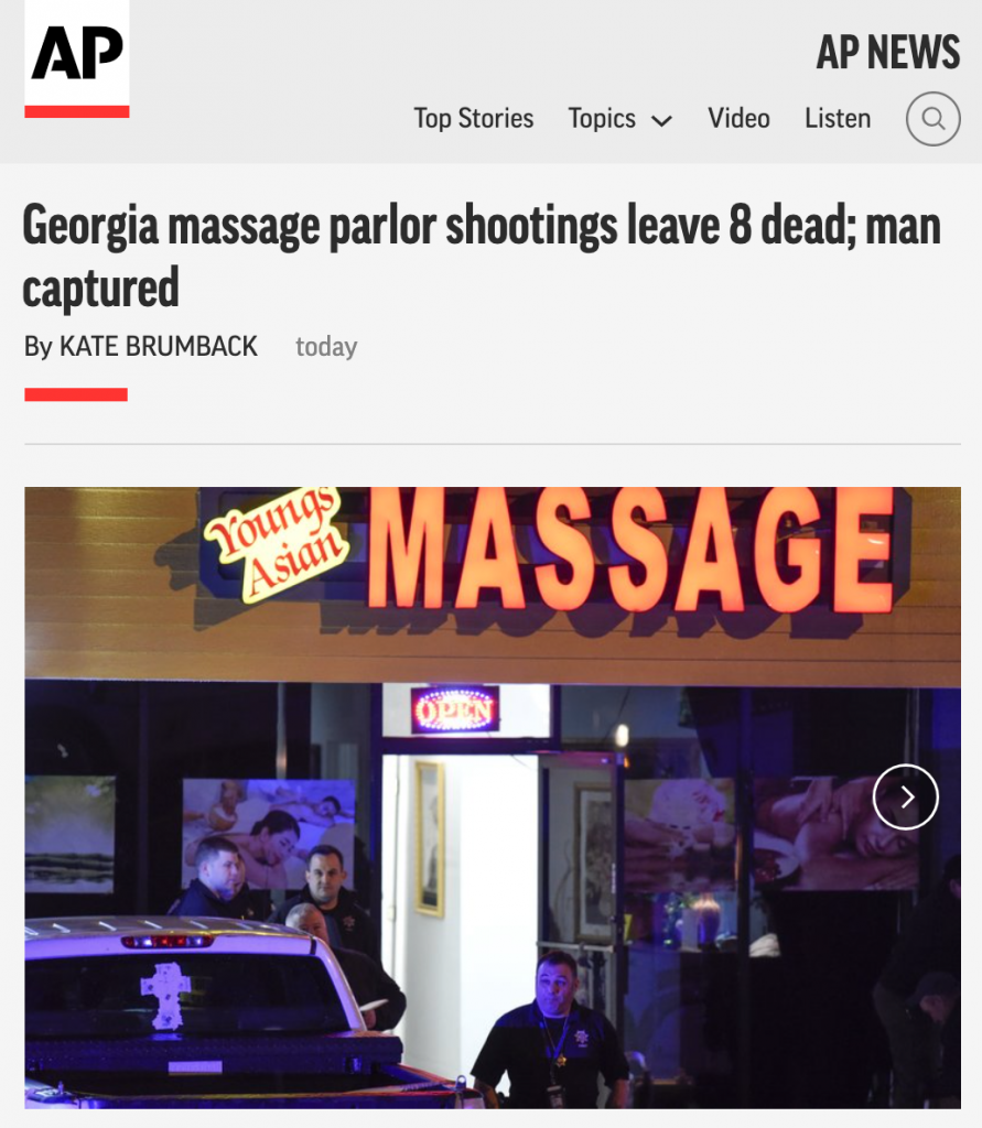 Georgia: White Guy Goes on Rampage, Shoots Up Three Asian Handjob Centers, Killing 8 Hookers