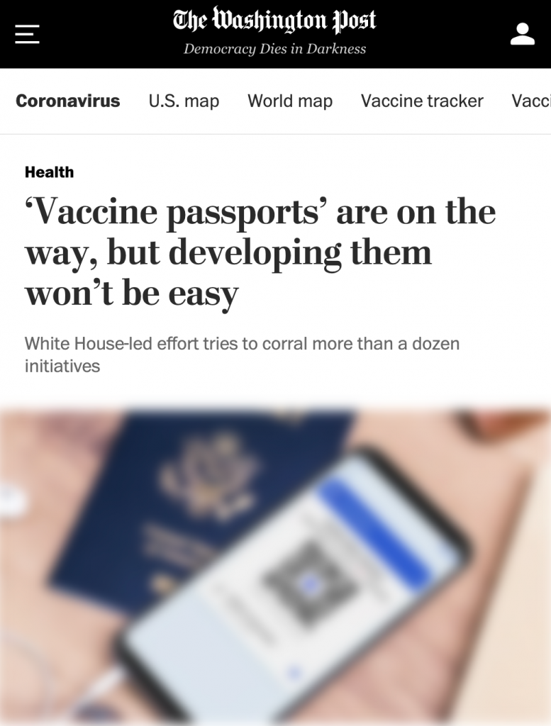 666: WaPo Finally Admits “Vaccine Passport” Coming to America, Will Determine Rights