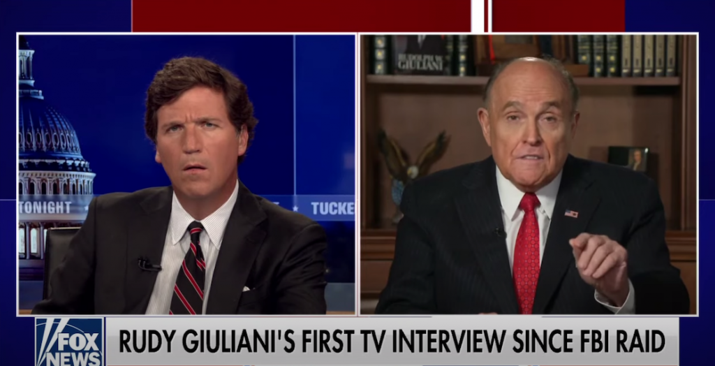 Rudy Giuliani Appears on Tucker Carlson After Raid