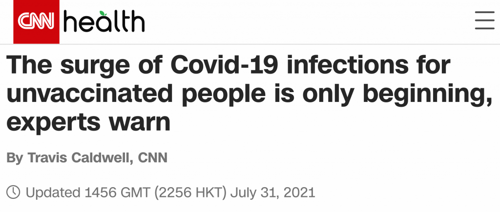 CNN Menacingly Warns the Unvaxxed That They Will Die Soon