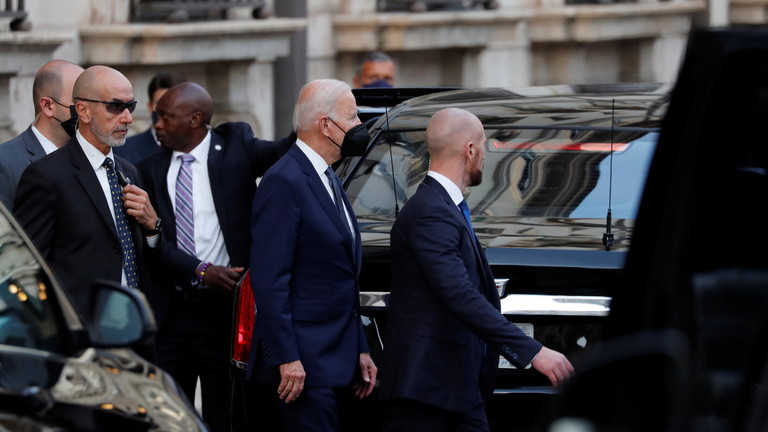 Joe Biden Rolls Deep with 85 Car Crew in Rome