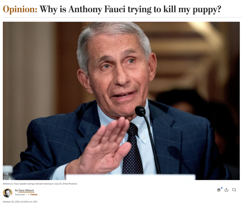 Dana Milbank: Just Another Jewish Defender of Puppy Torture