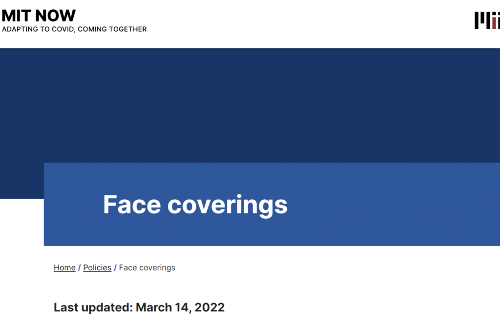 MIT’s new mask policy bans groups from forcing people to wear masks