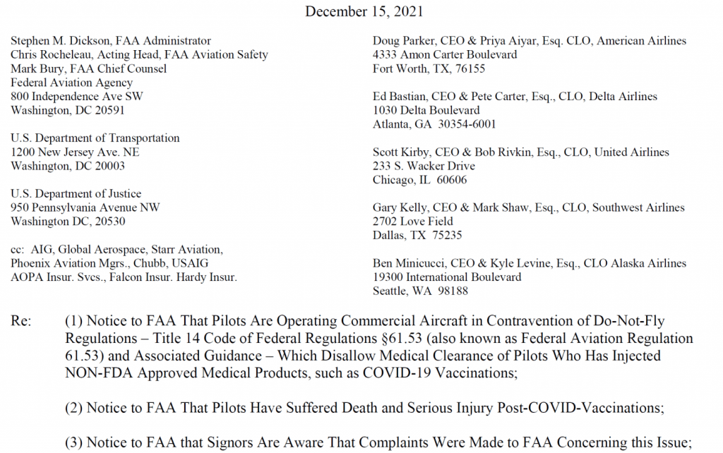 The FAA and airlines are violating Federal law