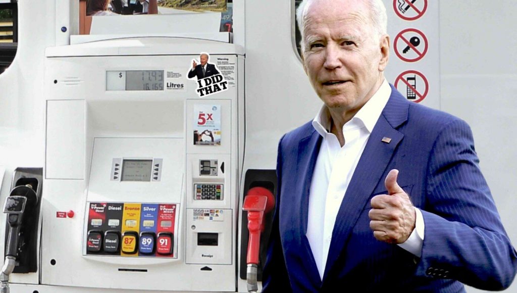 SATIRE – Biden Places ‘I Did That’ Sticker On Gas Pump After Price Drops Two Cents