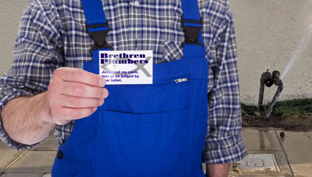 SATIRE – Christian Plumber Compensates For Being A Terrible Plumber By Putting Fish On Business Card
