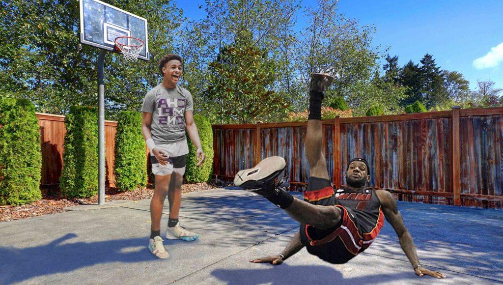 SATIRE – Touching: LeBron Spends Time In The Backyard With His Son Teaching Him How To Flop