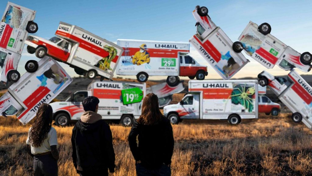 SATIRE – Texas Builds 600 Miles Of Border Wall Using U-Haul Trucks From California