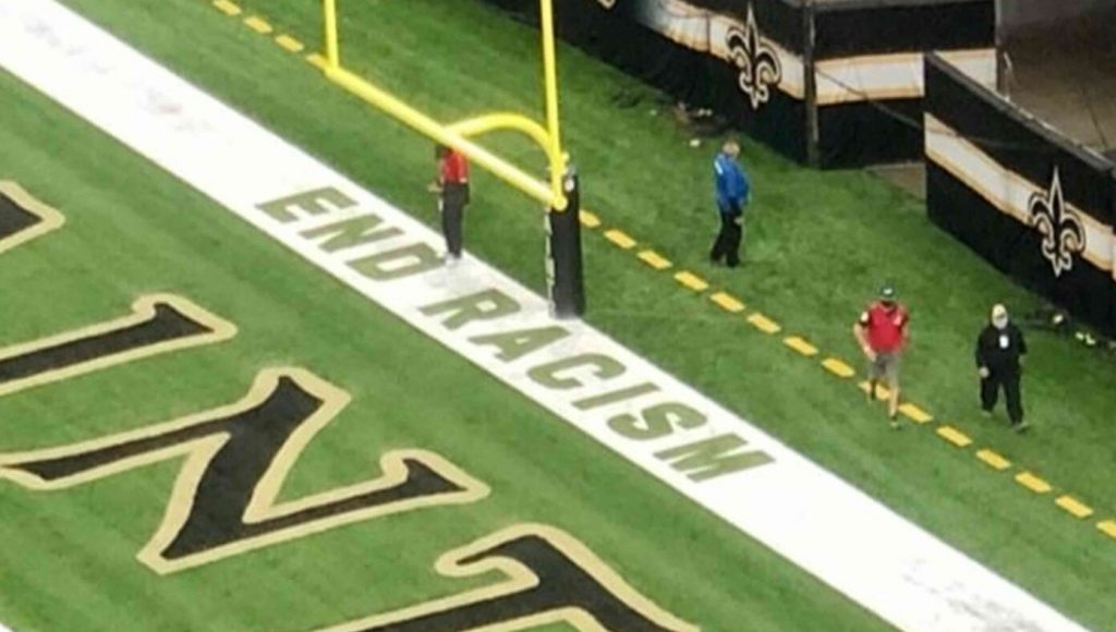 SATIRE – NFL Hoping 3rd Year Of ‘End Racism’ Painted In End Zone Will Do The Trick