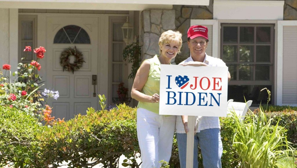 SATIRE – Trump Voters Put Biden Signs In Their Yards So That The FBI Will Pass Over Them