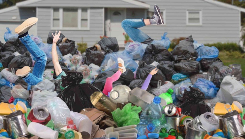 SATIRE – Family Tragically Buried Alive In Mountain Of Trash Mere Moments After Missing Garbage Truck