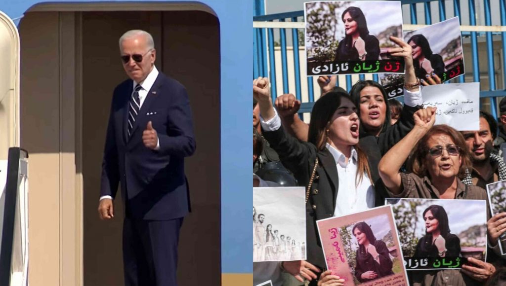 SATIRE – Biden Personally Flies To Iran To March With Iranian Women Exposing Their Hair