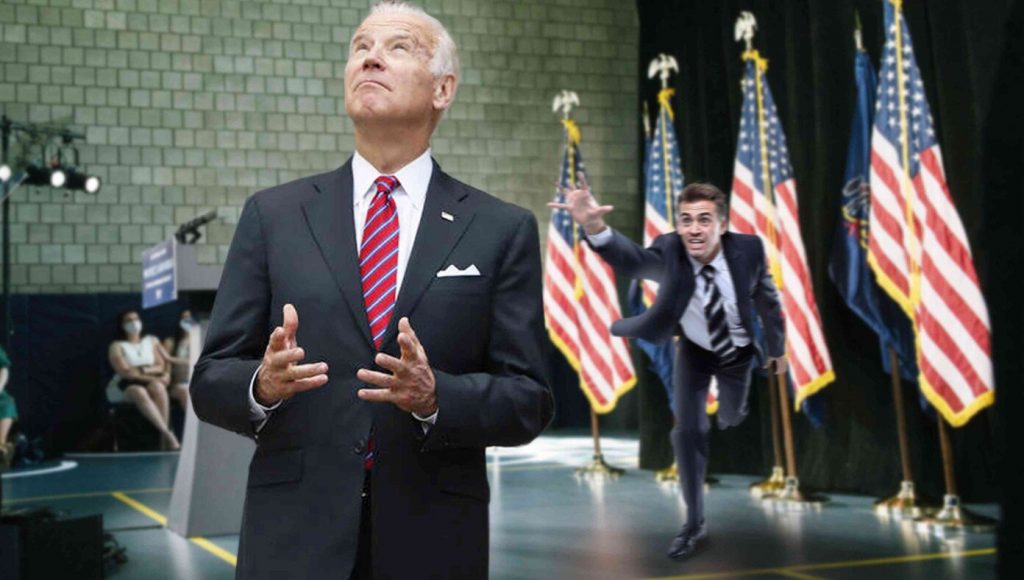 SATIRE – Aides Quickly Grab Biden’s Arm As He Tries To Follow The Light Again