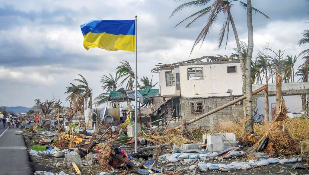 SATIRE – Hurricane Ravaged Florida Town Raises Ukraine Flag So Congress Will Send Aid