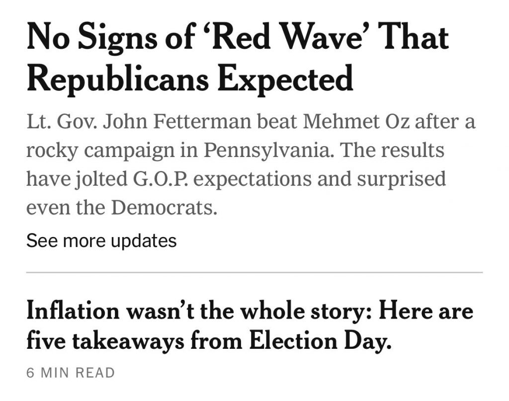 About that red wave…