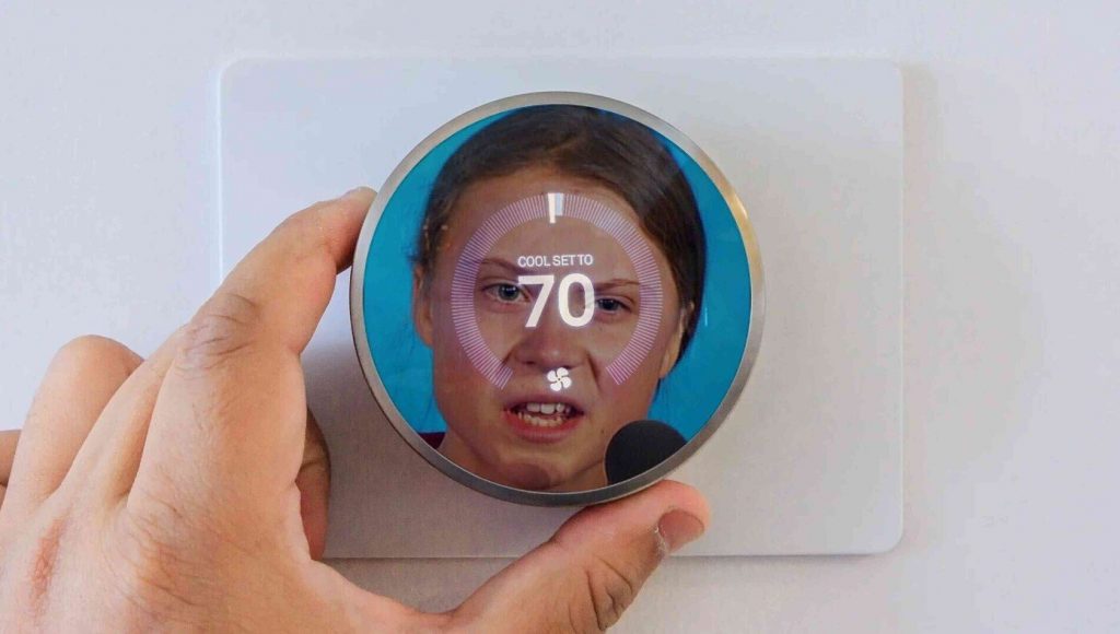 SATIRE – New Greta Thunberg Thermostat Scowls At You When Turning The Heat Up