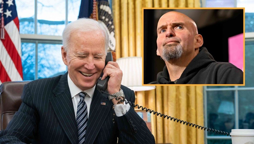 SATIRE – Biden Call To Congratulate Fetterman Lasts Three Hours As Neither Can Form A Coherent Sentence