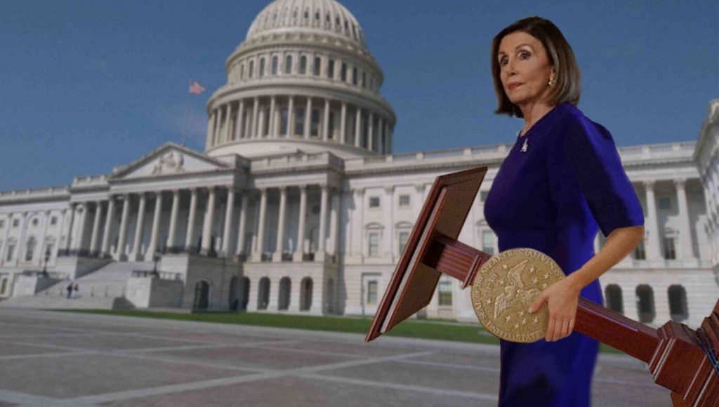 SATIRE – Nancy Pelosi Steals Speaker Of The House Podium As Souvenir