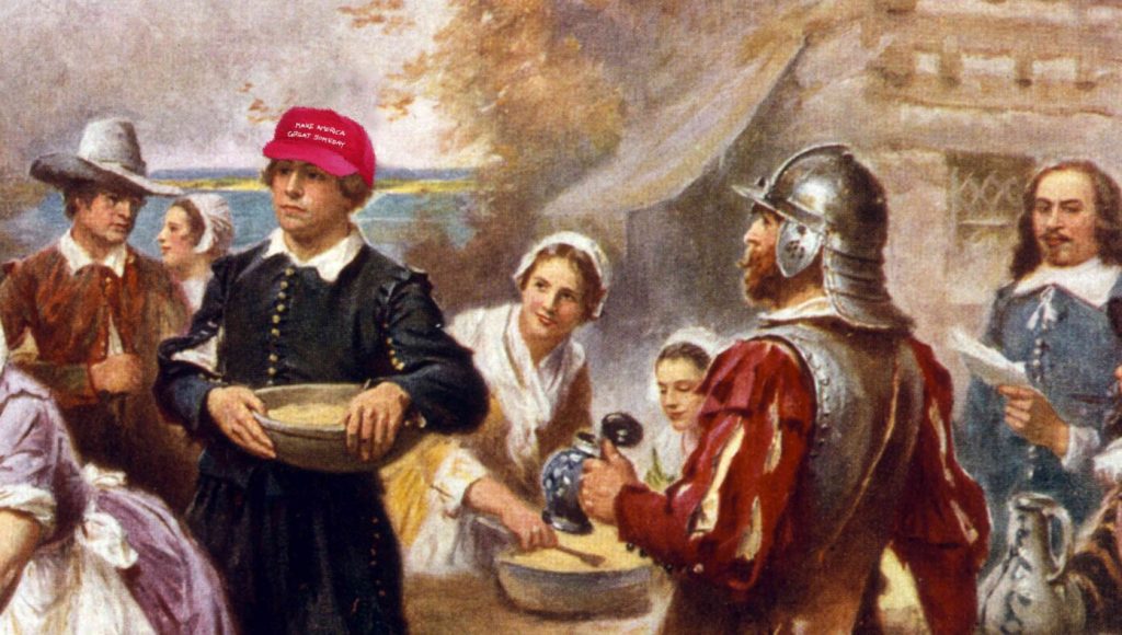 SATIRE – Tension At First Thanksgiving As One Pilgrim Wears ‘Make America Great Someday’ Hat