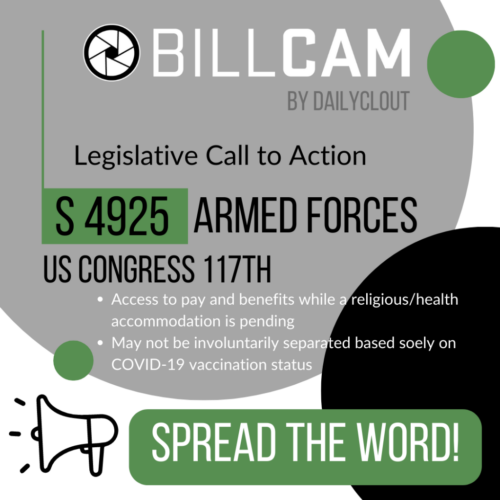 Today’s Legislative Call to Action: US Armed Forces