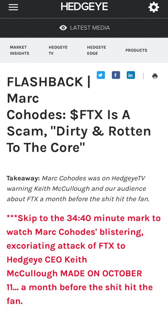 An interview with Marc Cohodes, the investor who called the FTX/Sam Bankman-Fried collapse BEFORE it happened