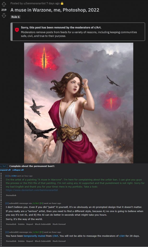 Art Subreddit Bans Guy Because His Work “Looks Like It was AI-Generated”