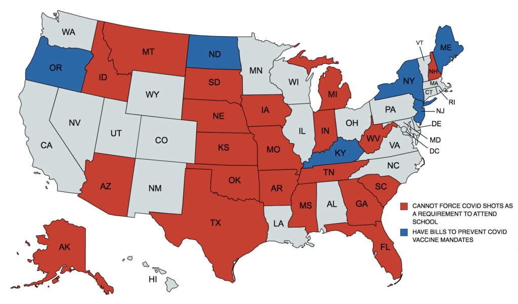 State Battlegrounds Ignite to Fight Mandates After CDC Adds Covid Shot to Recommended Schedule