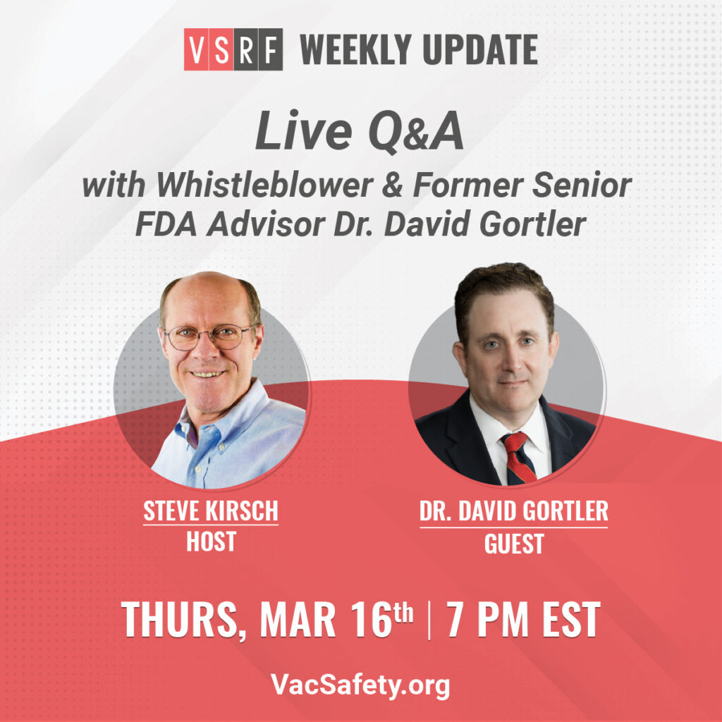 Thursday on the VSRF Weekly Update: FDA Whistleblower, Dr. David Gortler