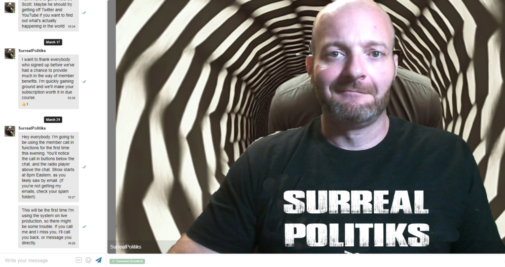 New SurrealPolitiks Member Benefit – Weekly Video Chats