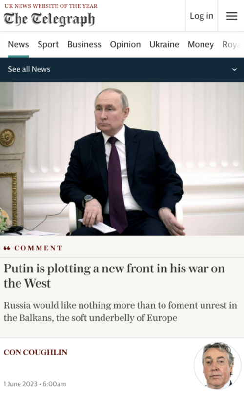 Opposite World: Media Claims Putin is the One Trying to Start a War in the Balkans!