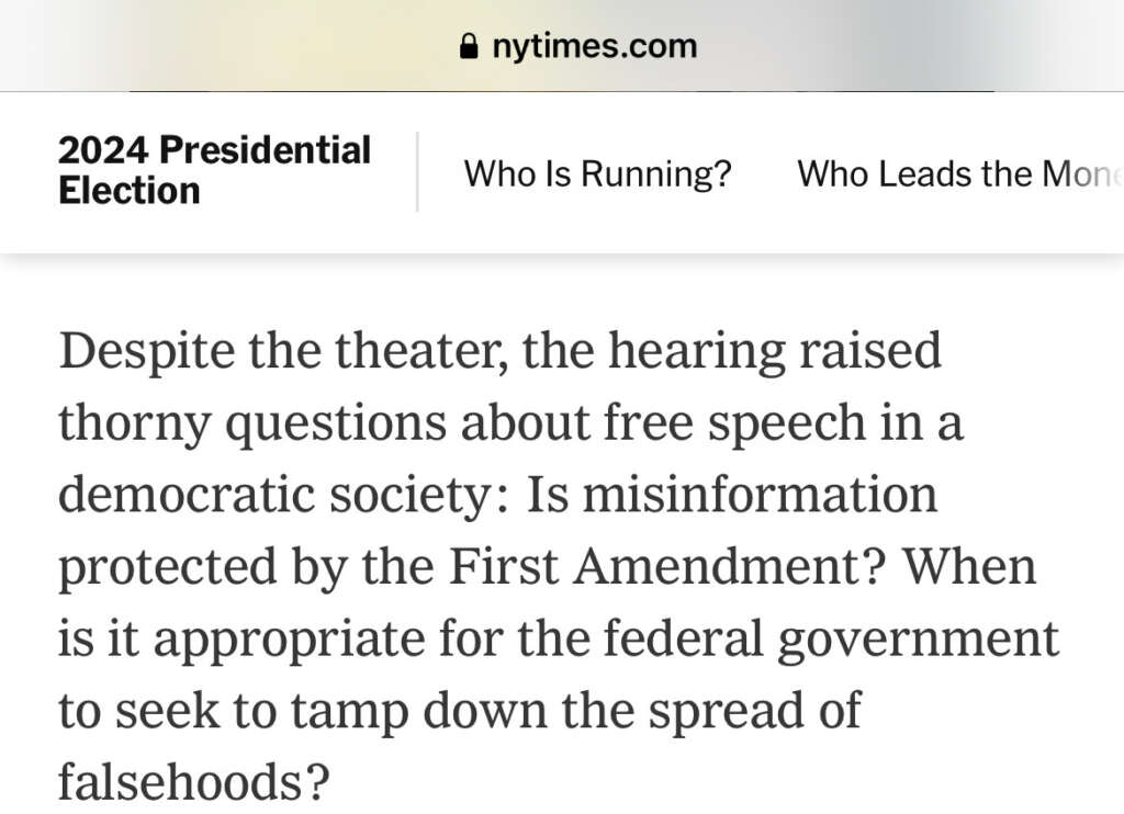 The New York Times has lost its mind. And by mind, I mean principles and understanding of the First Amendment.