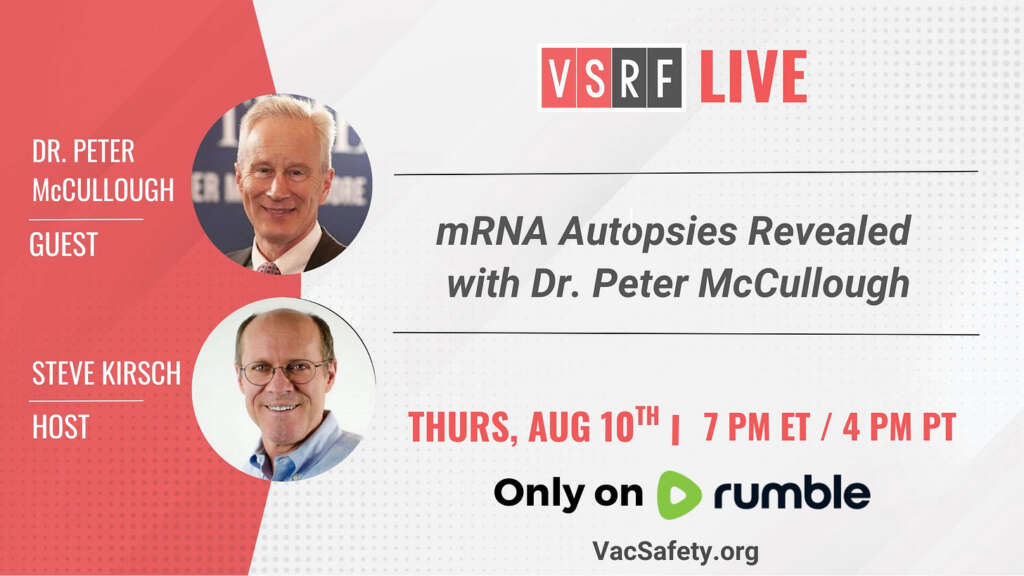 VSRF Live Tomorrow: Dr. Peter McCullough, MD