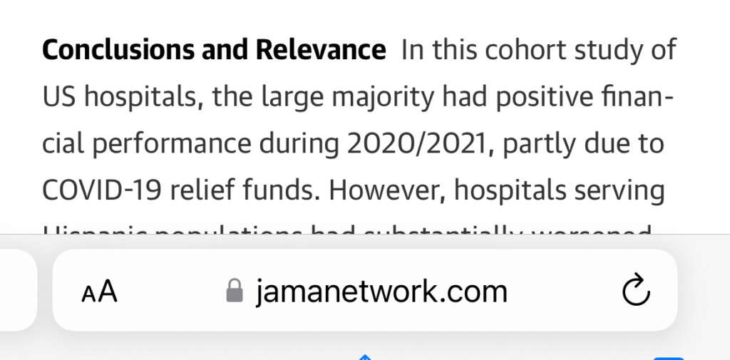 Covid was very profitable for hospitals