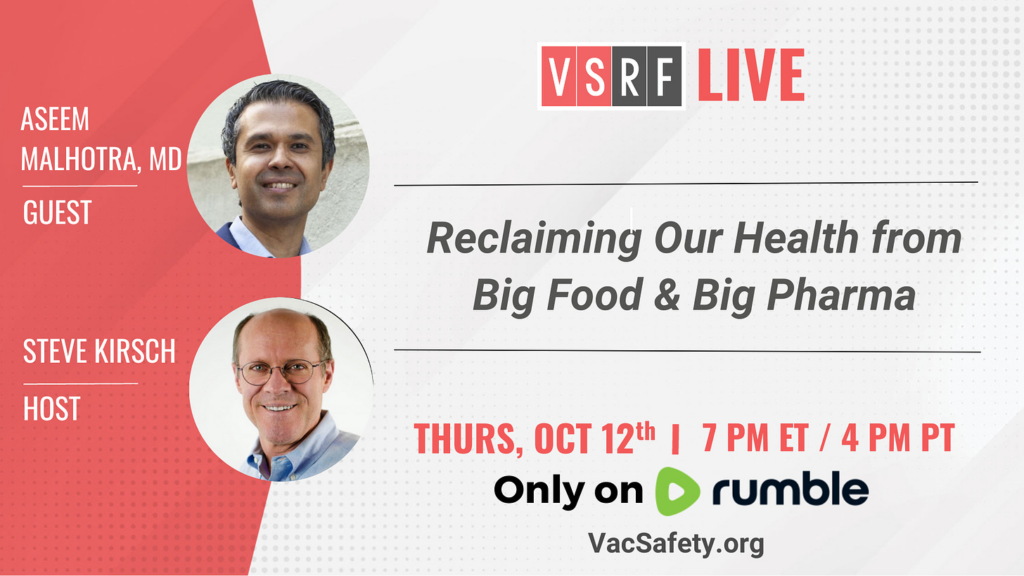 Dr. Aseem Malhotra, MD Tonight on VSRF LIVE!