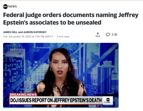 Fed Judge Orders Epstein Associates List Unsealed