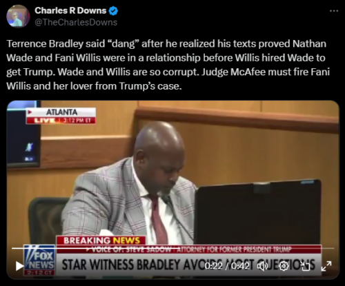 Fani Willis’ Corruption Exposed as Nathan Wade’s Divorce Attorney Terrence Bradley Testifies on Financial Scam to “Get Trump”