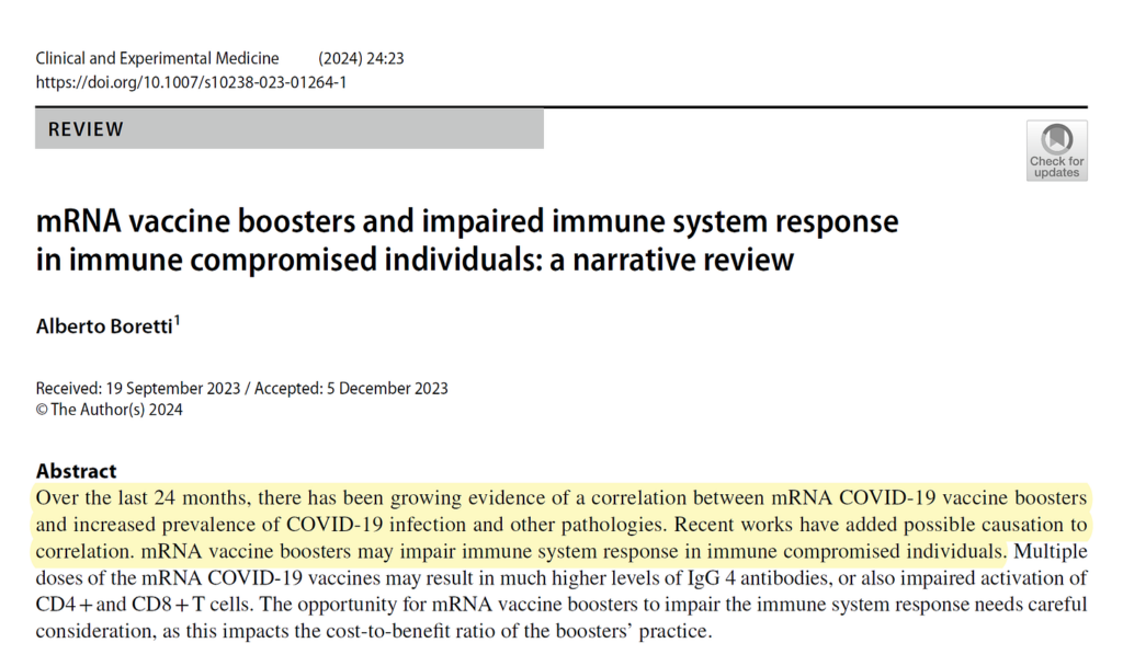Published Manuscript Questions Risk-to-Benefit Ratio of COVID-19 Boosters in Immunocompromised