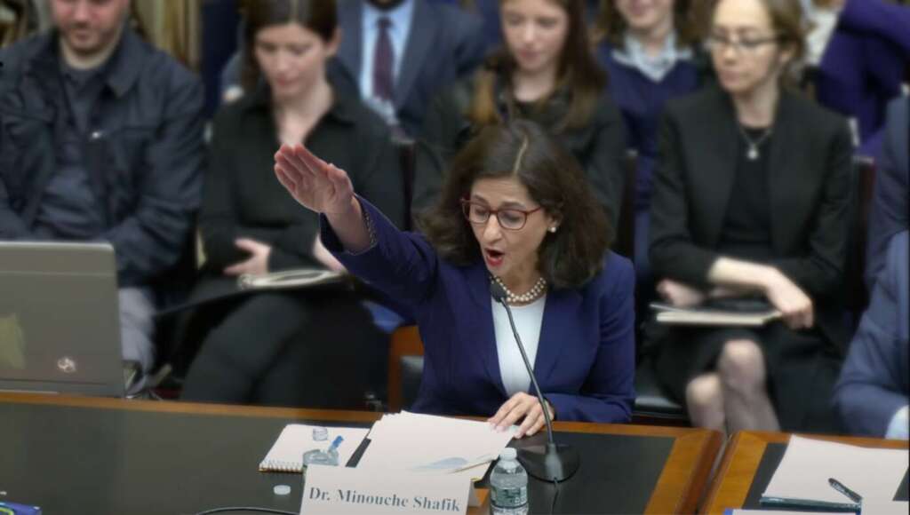 Oops: Columbia University President Accidentally Gives Nazi Salute When Being Sworn In For Congressional Testimony (Satire)