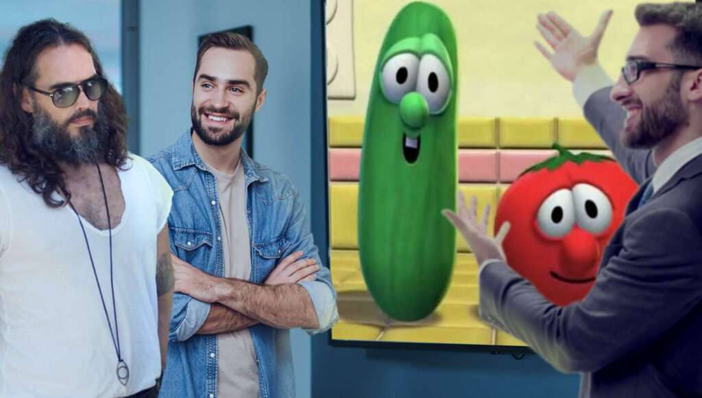 Church Leaders Get Russell Brand Up To Speed On Christian Theology With ‘VeggieTales’ Marathon (Satire)