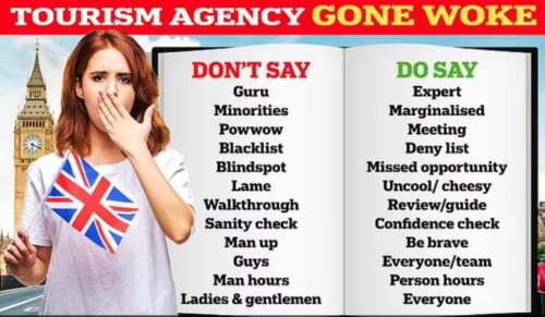 VisitBritain issues 50-page inclusivity guide advising against words like ‘blacklist’, ‘man hours’ and ‘blindspot’