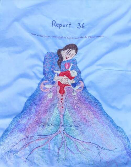 Embroidery: “Data Do Not Support Safety of MRNA COVID Vaccination for Pregnant Women.”