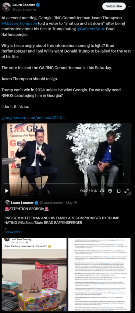 Deranged Georgia RNC Committeeman Jason Thompson Tells Voter To “Shut up And Sit Down” As Thompson Continues Attacking People Who Bring Up His Brad Raffensperger Ties
