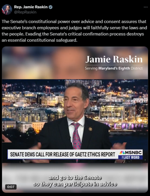 J6 Committee Member Jamie Raskin Lectures America About “Constitutional Safeguards”