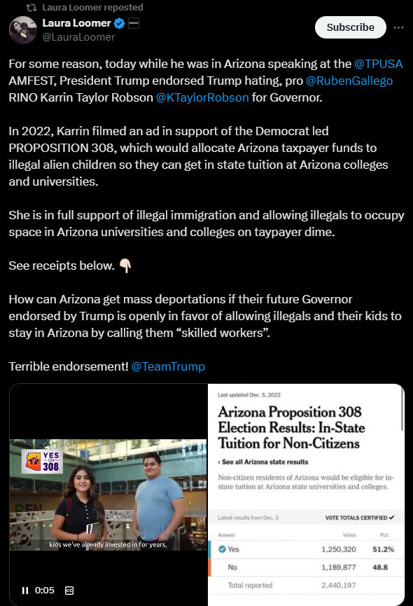 Karrin Taylor Robson’s Support Of Open Borders And Ruben Gallego Raise Questions About Her Loyalty To MAGA Policies