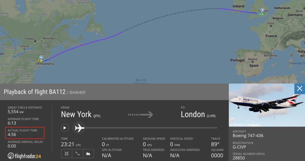 Storm Helps British Airways Break Transatlantic Record