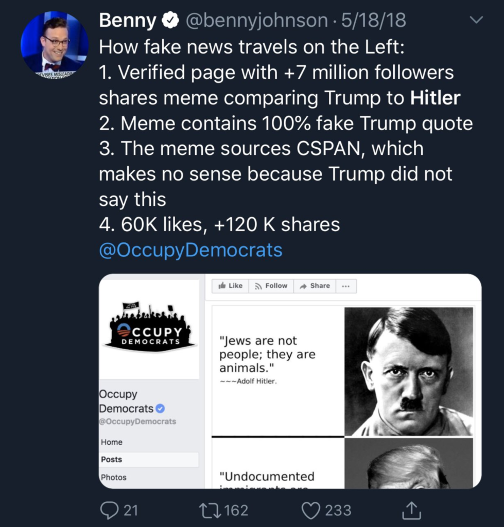 TPUSA’s Benny Johnson Compared Donald trump to Fascist Mussolini